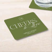 Cheers to Love Olive Green Wedding