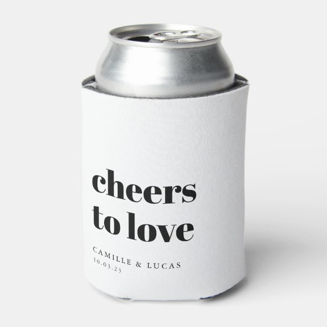 Cheers To Love Personalised Wedding Favours   Can Cooler (Can Front)