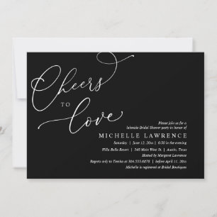 Cheers to love, Romantic Bridal Shower Party Invitation