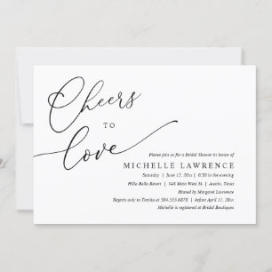 Cheers to love, Romantic Bridal Shower Party Invitation