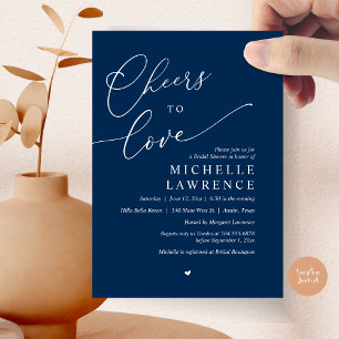 Cheers to love, Romantic Bridal Shower Party Invitation