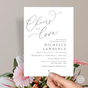 Cheers to love, Romantic Bridal Shower Party Invitation