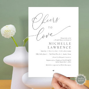 Cheers to love, Romantic Bridal Shower Party Invitation