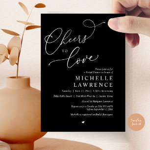 Cheers to love, Romantic Bridal Shower Party Invitation