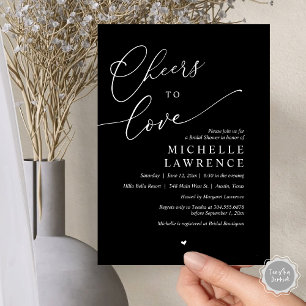 Cheers to love, Romantic Bridal Shower Party Invitation