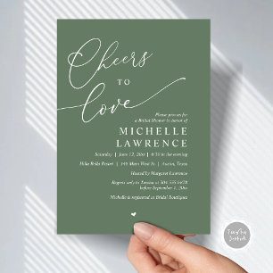 Cheers to love, Romantic Bridal Shower Party Invitation