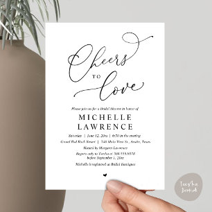 Cheers to love, Romantic Bridal Shower Party Invitation