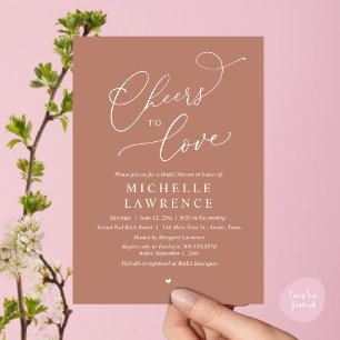 Cheers to love, Romantic Bridal Shower Party Invitation