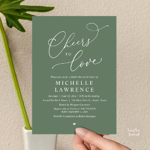 Cheers to love, Romantic Bridal Shower Party Invitation