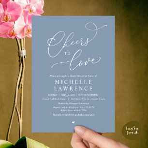 Cheers to love, Romantic Bridal Shower Party Invitation