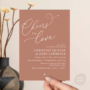 Cheers to love, Romantic Couples Shower Party Invitation