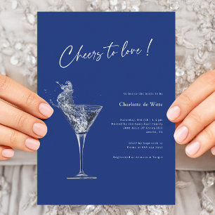 Cheers To Love! Royal Blue Bridal Shower Invite