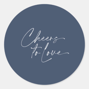Cheers to Love Sticker – Navy Background