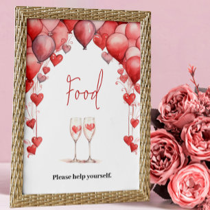 Cheers to Love Sweetheart Bridal Shower Food Bar Poster