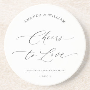 “Cheers to Love” Wedding  Coaster