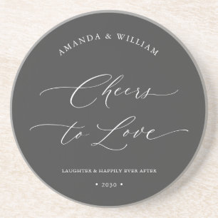 “Cheers to Love” Wedding  Coaster