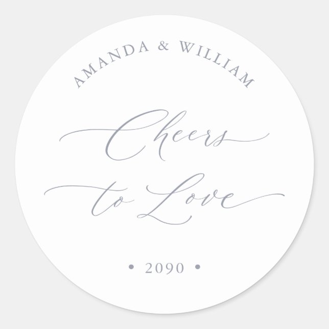 Cheers to Love Wedding Favour Sticker (Front)