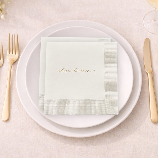 Cheers to Love Wedding Napkin (Creator Uploaded)