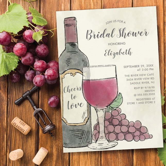 Cheers to Love Wine Bridal Shower Invitation (Creator Uploaded)
