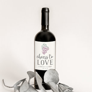 Cheers to Love   Wine Country Wedding Favour Wine Label