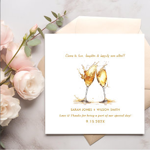 Cheers to Love Wine Glasses Wedding Napkins