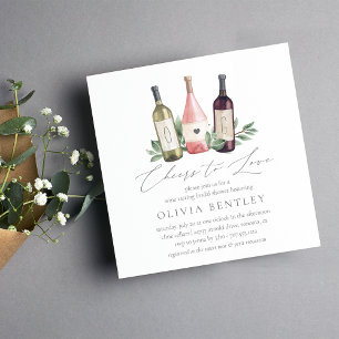 Cheers to Love Wine Tasting Bridal Shower Invitation