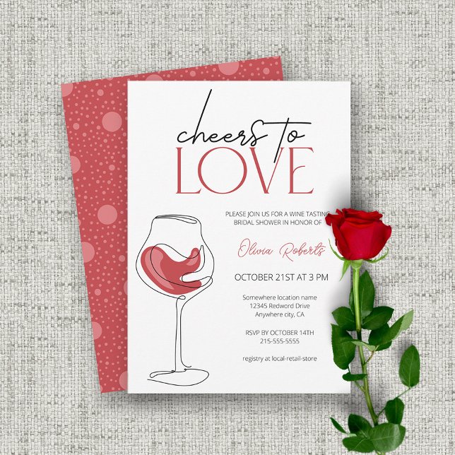 Cheers to Love | Wine Tasting Bridal Shower Invitation (Creator Uploaded)