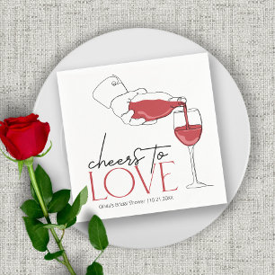 Cheers to Love   Wine Tasting Bridal Shower  Napkin