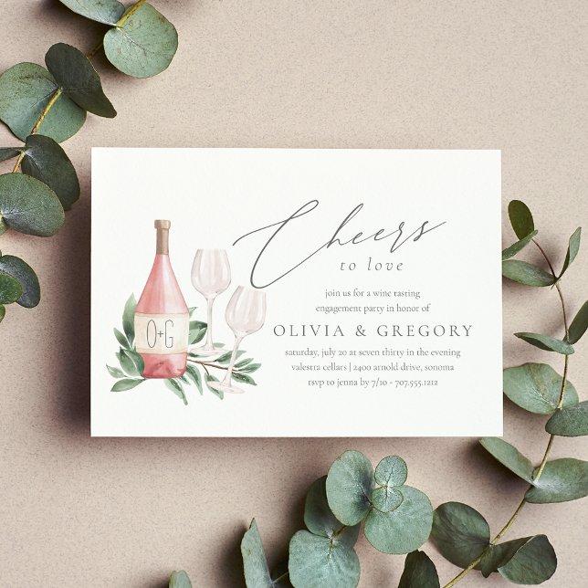 Cheers to Love Wine Tasting Engagement Party Invitation (Creator Uploaded)