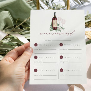 Cheers to Love Wine Tasting Scorecard