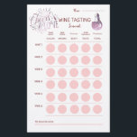 Cheers To Love Wine Tasting Scorecard Stationery<br><div class="desc">A wine tasting scorecard designed to match our "Cheers To Love" Wine Tasting Bridal Shower Party Collection. Include space for name,  tasting notes and ratings on six wines,  favourite wine. On the back,  the guests can make notes,  or add comments and impressions.</div>