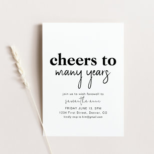 Cheers to Many Years Retirement Party Invite