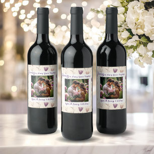 Cheers to Many Years Together   Photo Template Wine Label