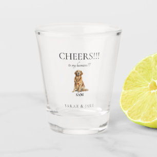 Cheers to my Humans Wedding Watercolor Pet Shot Glass