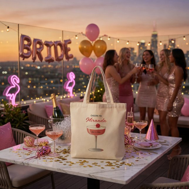 Cheers to Name Bachelorette Tote Bag  (Creator Uploaded)
