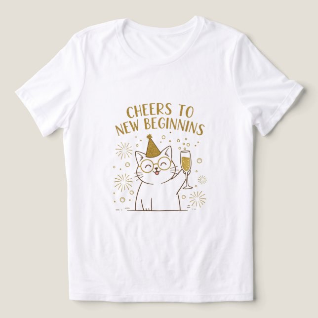 Cheers to new begin t-shirts for women (Design Front)