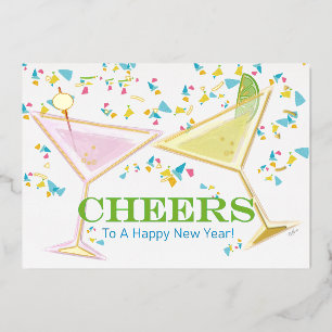 Cheers to New Year Foil Accented Cocktails Photo