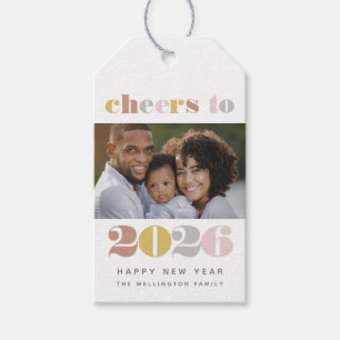 Cheers to New Year Photo Gift Tag
