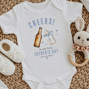 Cheers to Our 1st Father's Day, Cute New Dad Gift Baby Bodysuit