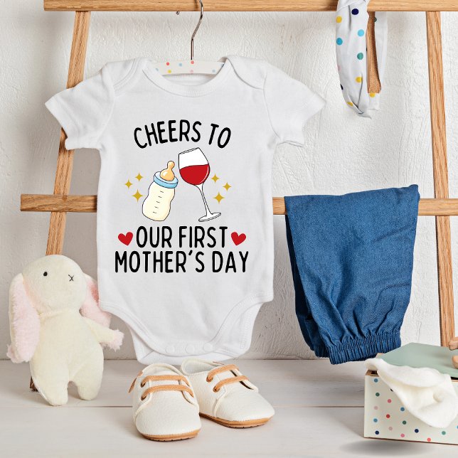 Cheers to Our First Mother's Day Baby Bodysuit (Creator Uploaded)