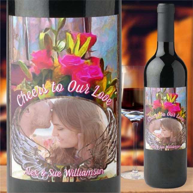 Cheers to Our Love Love's Flowers PM0001 Wine Label (Creator Uploaded)