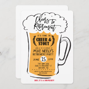 Cheers to Retirement Beer Retirement Invitation
