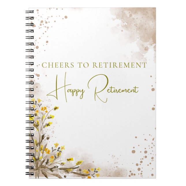 Cheers to Retirement Elegant Retirement Gift Notebook (Front)
