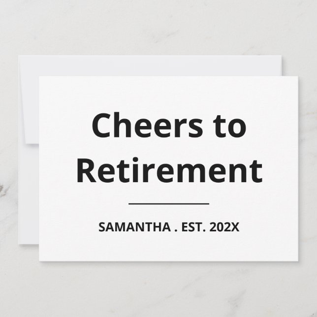 Cheers to Retirement Funny Retirement Card (Front)