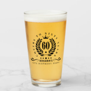 Cheers To Sixty Years Personalized 60th Birthday  Glass