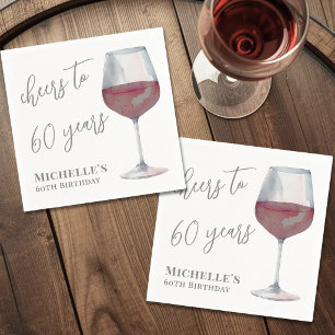 Cheers To Sixty Years Wine 60th Birthday Napkin