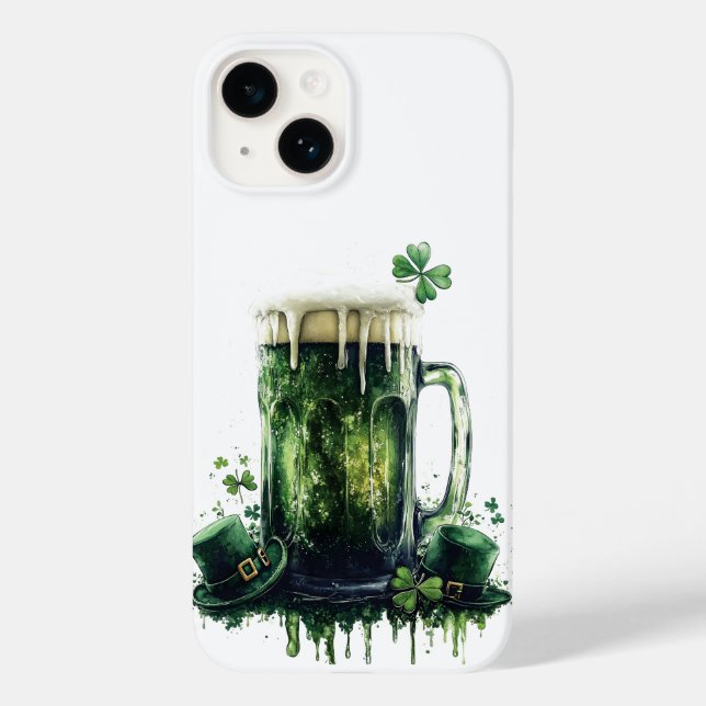 Cheers to St. Patrick's Day! Beer Illustration Case-Mate iPhone Case (Back)