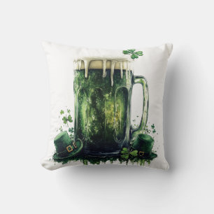 Cheers to St. Patrick's Day! Beer Illustration Cushion