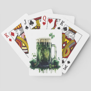 Cheers to St. Patrick's Day! Beer Illustration Playing Cards