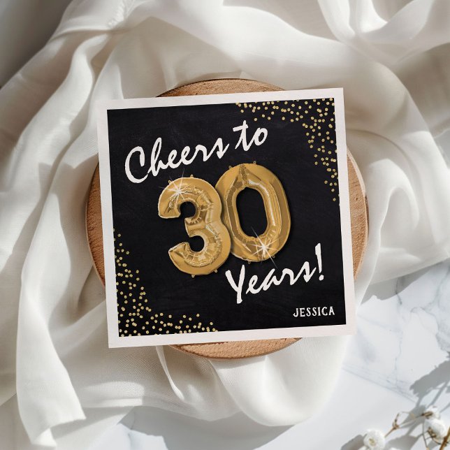 Cheers to the 30 Years! 30th Birthday Napkin (Creator Uploaded)